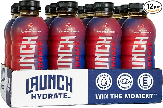Sports Drink: Fruit Punch Flavor - 16.9 Oz (12 Pack), Energy Drink + Hydration, Real Cane Sugar, Electrolytes, Cognizin for Focus, Vitamin B12 Energy Boost, L-Glutamine Hydration Formula, No Artificial Sweeteners, Colors, or High Fructose Corn Syrup – ...