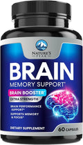 Brain Memory Supplement - 3X Strength Nootropics for Concentration, Clarity & Focus Support - Brain Health Cognitive Vitamins with Bacopa, Phosphatidylserine & DMAE, Brain Booster Pills, 60 Capsules