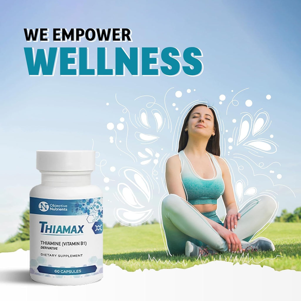 Thiamax Vitamin B1 (Thiamine TTFD), The Original, No Toxic Fillers, Supports Energy Metabolism, High Dose, Third Party Tested, All Active Ingredients 100mg, 60 Count