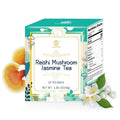 GANOHERB Reishi Mushroom Jasmine Tea, Adaptogen Ganoderma Lucidum Herbal Tea for Immune Health Boost, Stress Relief, Caffeine-Free, No Sugar, 1.06 OZ
