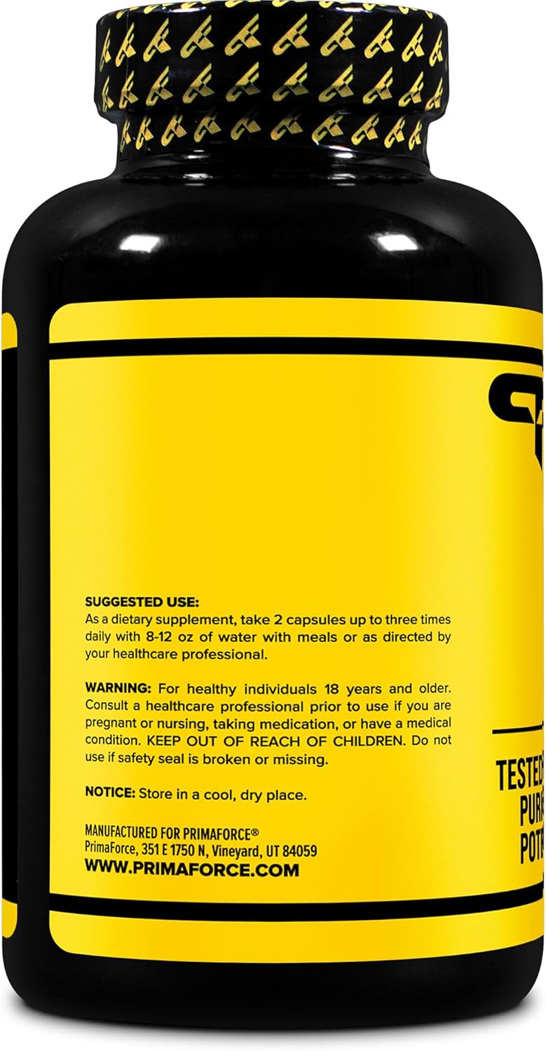 PrimaForce Yohimbine HCl 2.5mg, 270 Capsules - Premium Supplement, Boosts Performance, Zero Fillers, Non-GMO and Gluten Free