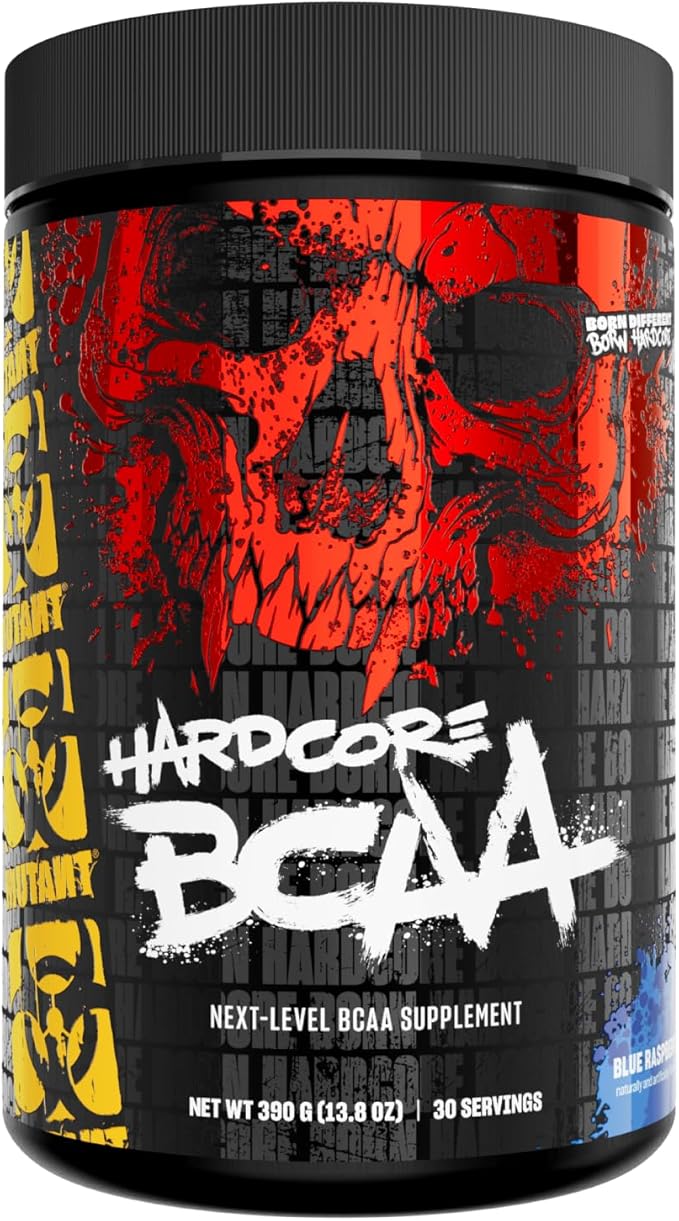 Mutant Hardcore BCAA - Pre, Intra or Post Workout – BCAA Next Level branched-Chain Amino Acids Supplement – Hydration + Recovery - 30 Serving - Blue Raspberry