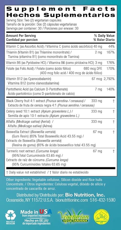 Bio Nutrition Urilow 60 Vegetarian Capsules | Natural Support for Urinary Health | Promotes a Healthy Uric Acid Balance