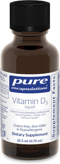 Pure Encapsulations Vitamin D3 Liquid | Supplement to Support Bone, Breast, Cardiovascular, Colon, and Immune Health* | 0.75 fl. oz.