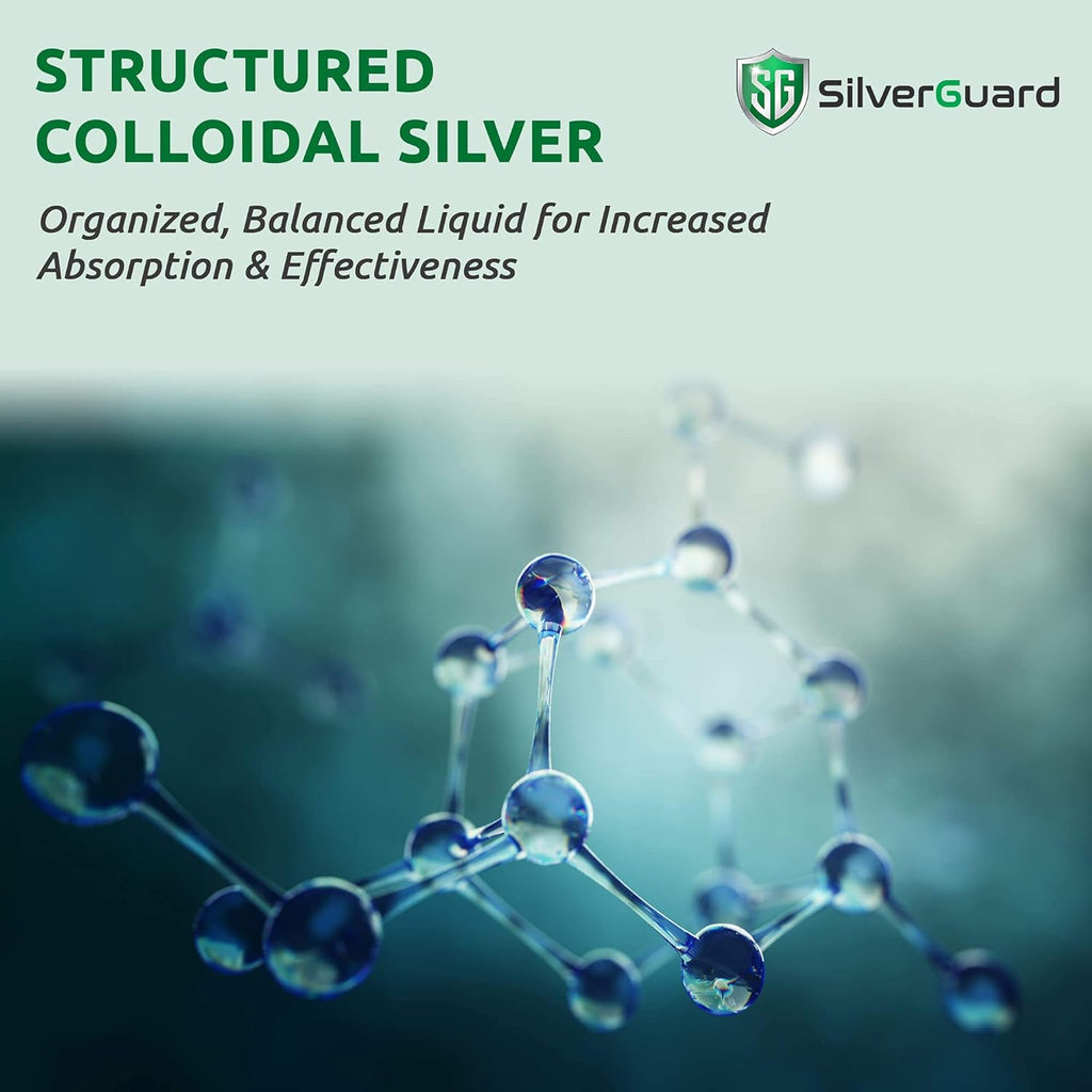Enhanced Colloidal Silver Liquid Immune Support Supplement—30ppm Pure & Natural Structured Silver Water—Organic Colloidal Silver Solution—16 oz Bottle (1 Pack)