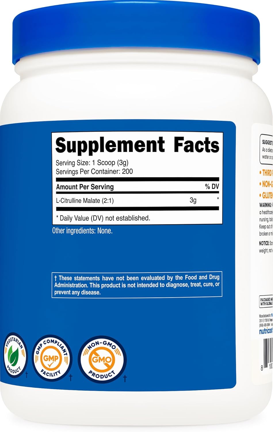 Nutricost L-Citrulline Malate (2:1) Powder (600 Grams)