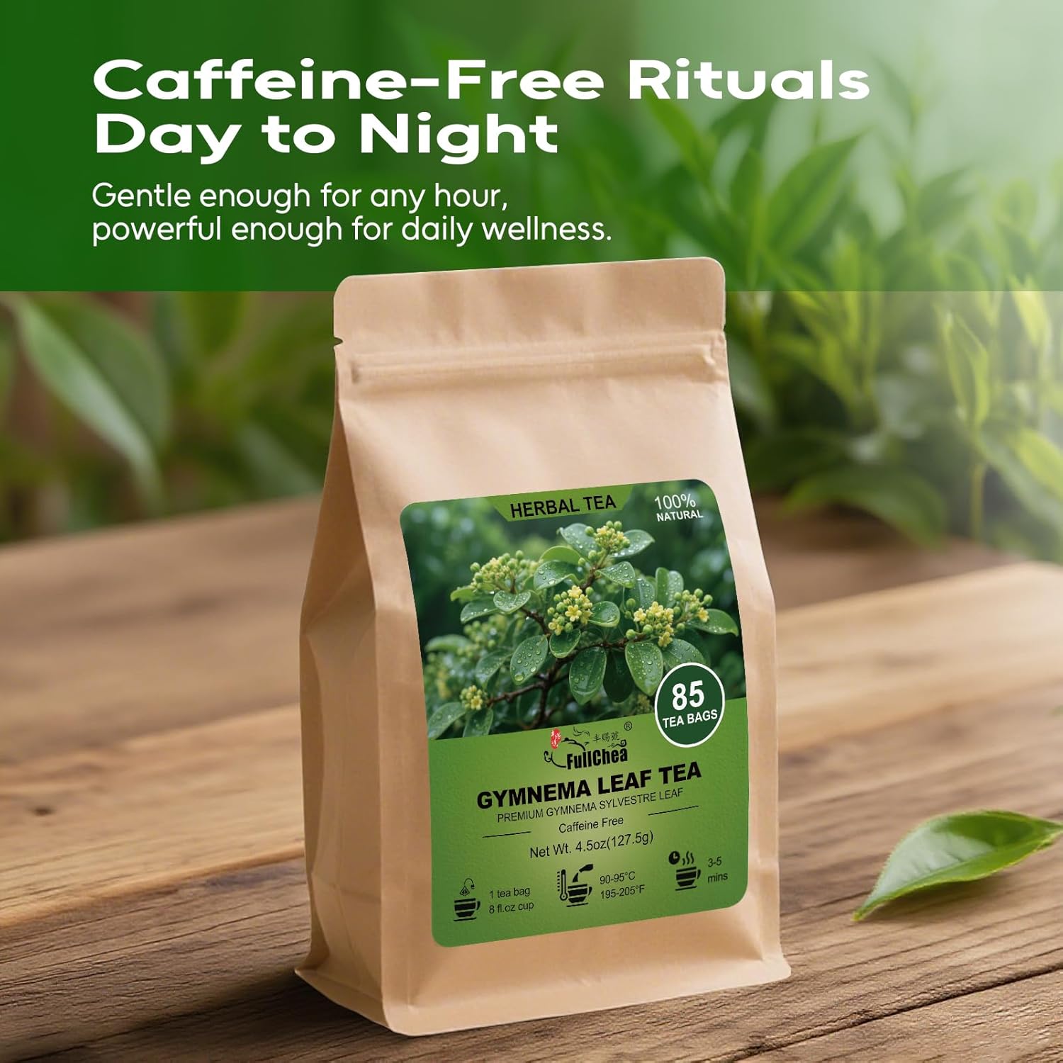 FullChea - Gymnema Leaf Tea, 85 Teabags, Premium Gymnema Tea- Non-GMO - Caffeine-Free - Antioxidant-Rich & Supports Digestion