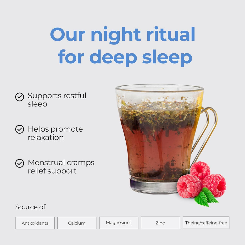 Michelle Peiret Sweet Dreams Sleep Tea Sleepy, Blend, Natural Bedtime Tea for Restful Nights, Raspberry Flavored, 15 Servings