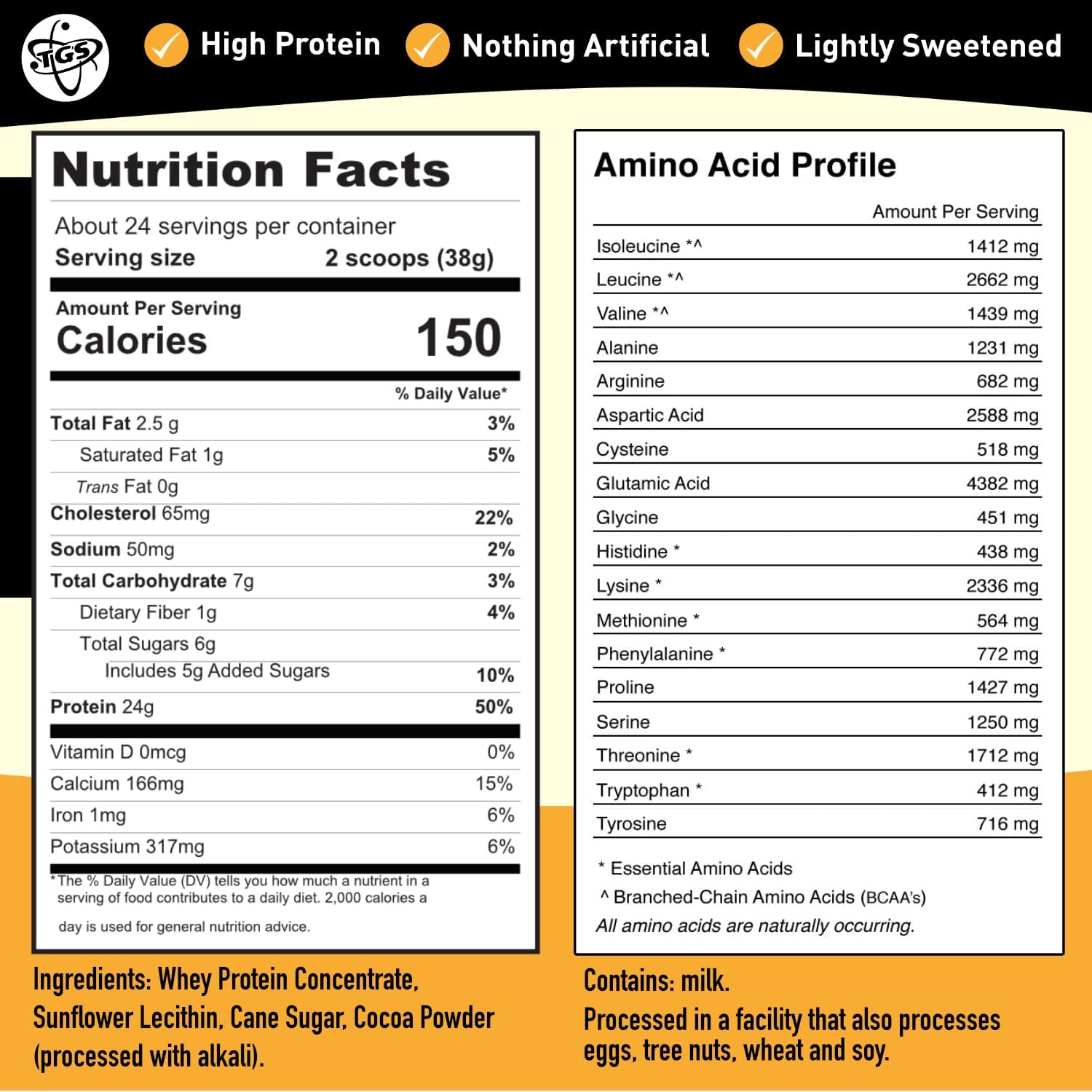Chocolate Whey Protein Powder - 2lb - No Artificial Sweeteners, Mixes Well, No Soy, No Hormone, No Gluten, US Farms