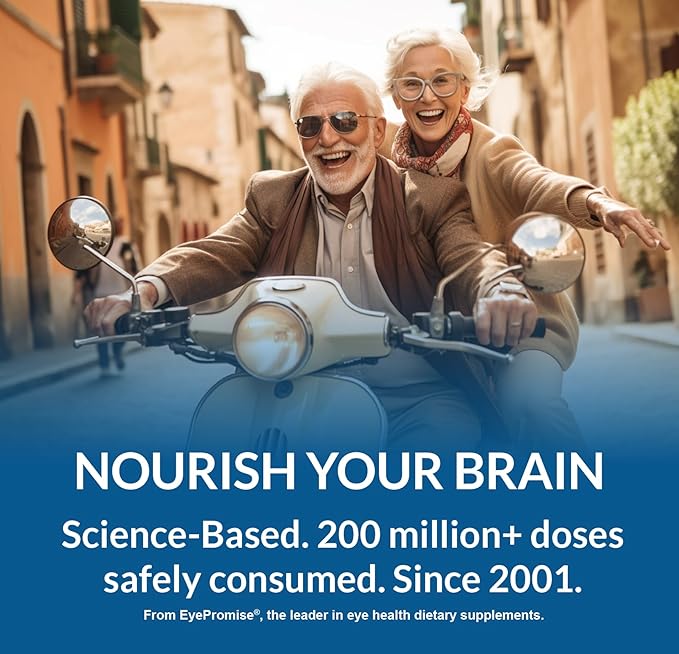 BrainPromise Eye & Brain Supplement by EyePromise - 30 Softgel Packets, 30-Day Supply - Eye Supplement with Brain Support for Memory & Focus, Made with Lutein and Zeaxanthin, Vitamin A, B, C, D & Zinc
