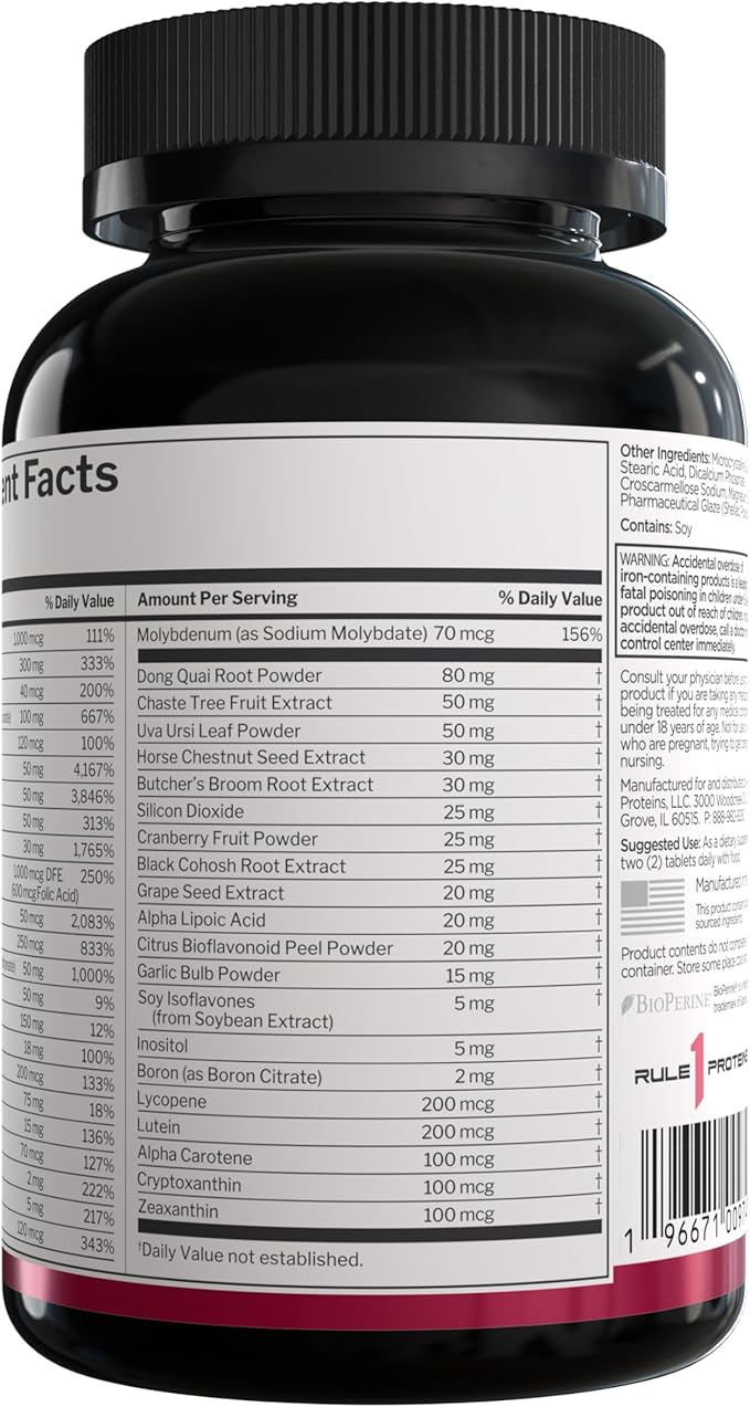 Rule 1 Women's Multi - Women's Daily Vitamins, Essential Minerals, Superfoods, and Botanical Extracts for Active Lifestyles and Wellness Support (60 Tablets, 30 Day Supply)