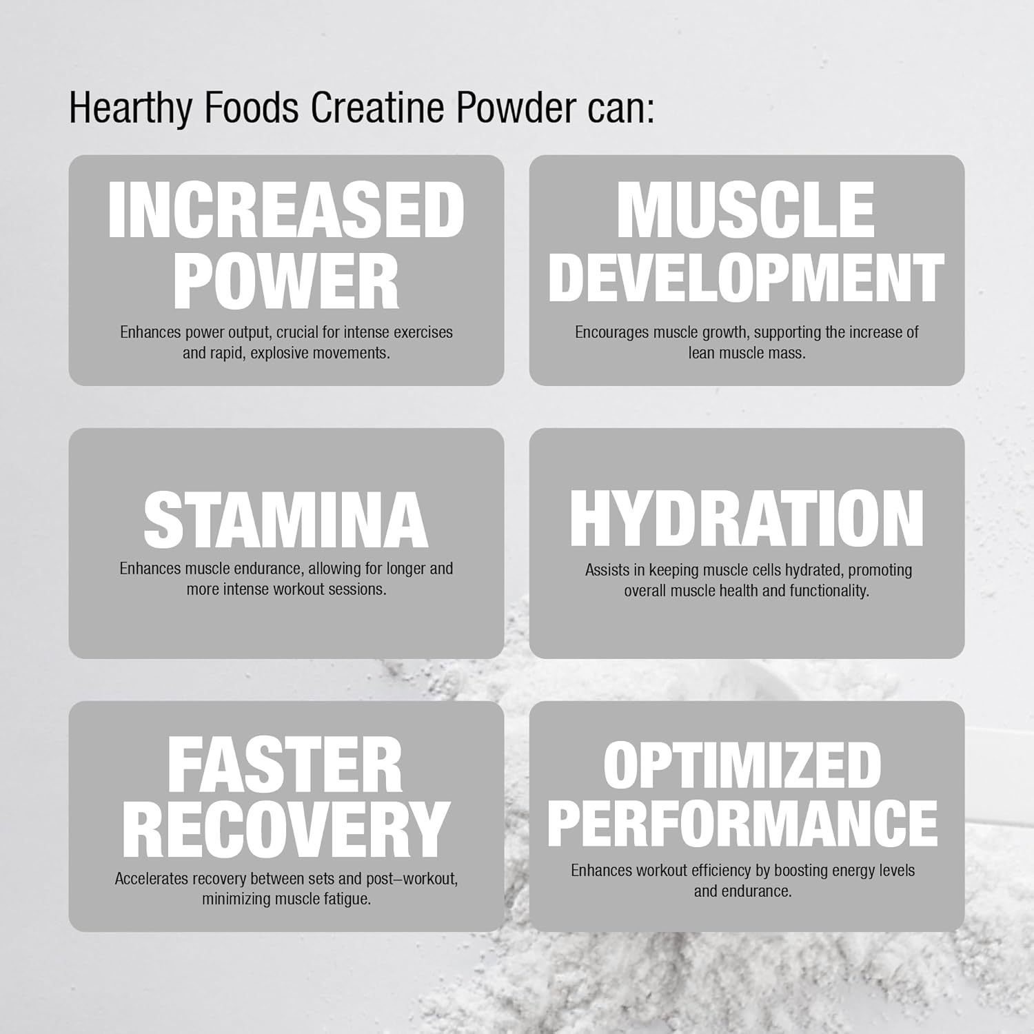HEARTHY FOODS Creatine Monohydrate Micronized Powder 500G - 100 Servings, 5000mg Per Serving (5g) - 17.64 Oz for Men & Women Muscle Growth & Recovery - UNFLAVORED