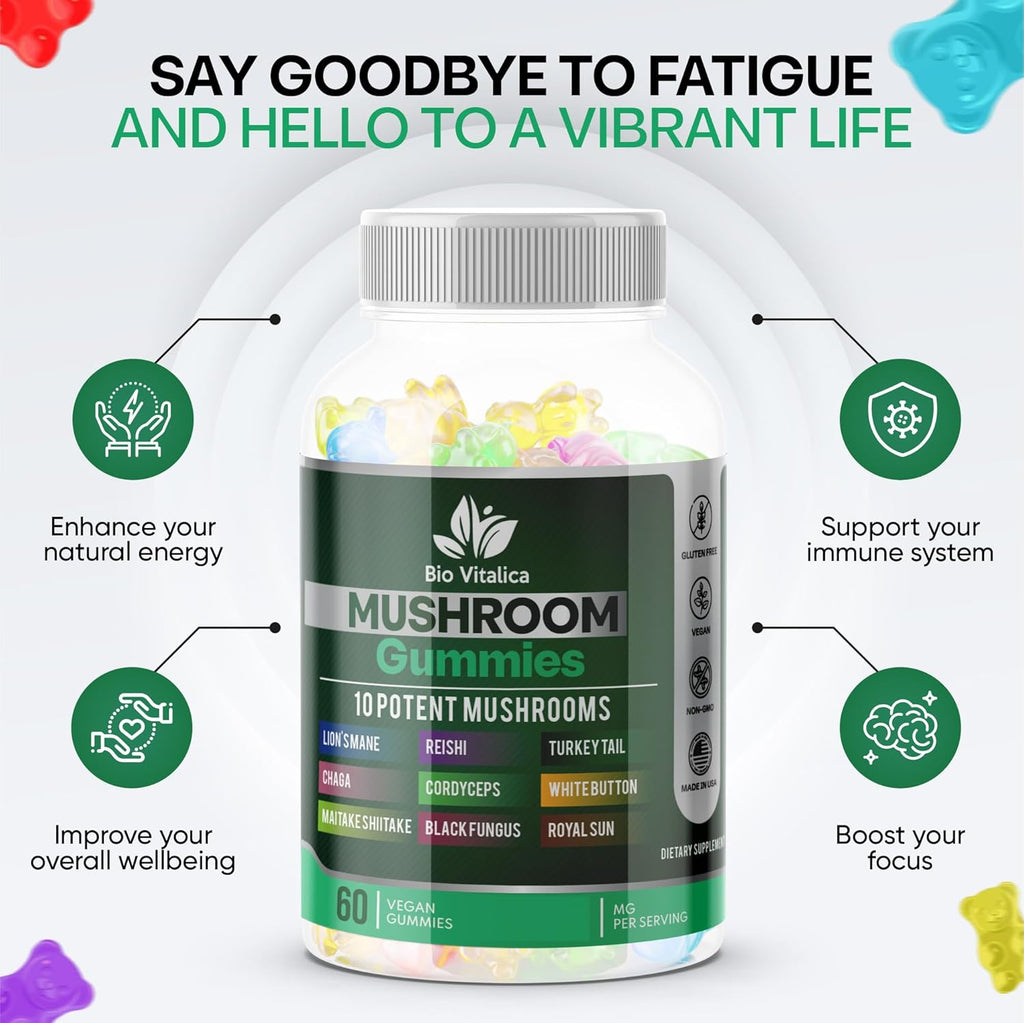 BIO VITALICA Sea Moss Elderberry Gummies & Mushroom Gummies (Bundle)