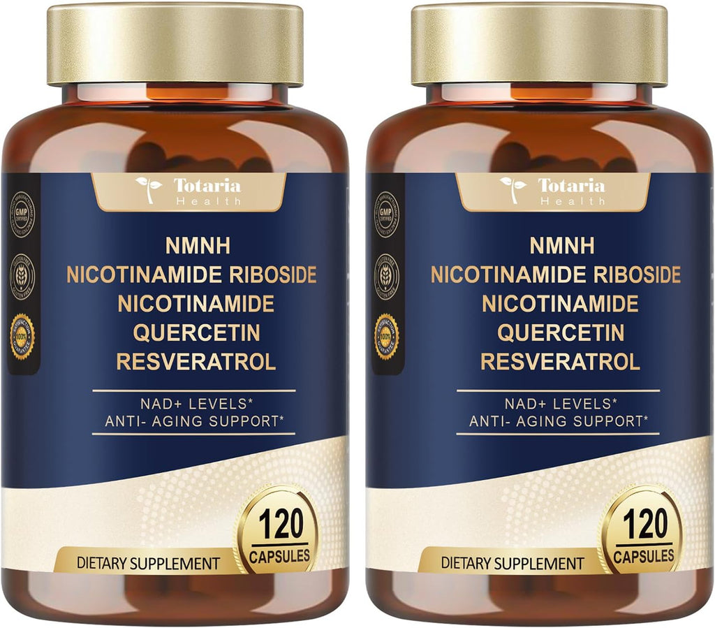 NMNH (Dihydronicotinamide Mononucleotide), NMNH Supplement w/Niacinamide (Vitamin B3), Quercetin, Trans-Resveratrol, Support NAD+, Anti-Aging, Skin Cell Health & Energy, 240 Count