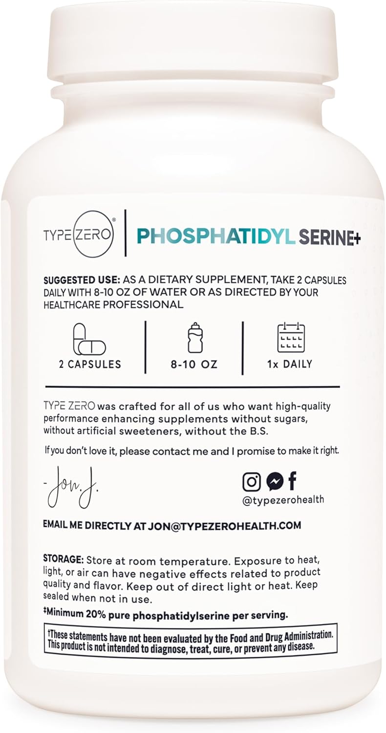 Type Zero Phosphatidylserine 3X Strength Nootropics Brain Support Supplement w/Alpha GPC, Huperzine A & Phosphatidylserine - Clean Focus & Memory Supplement for Brain Pills