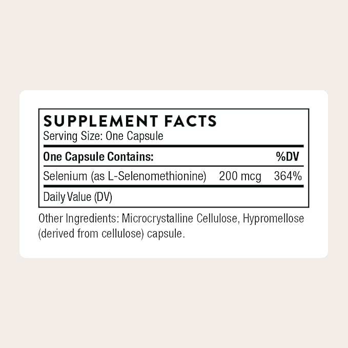 THORNE - Selenium - 200 mcg Selenium Supplement for Antioxidant Support* - 60 Capsules
