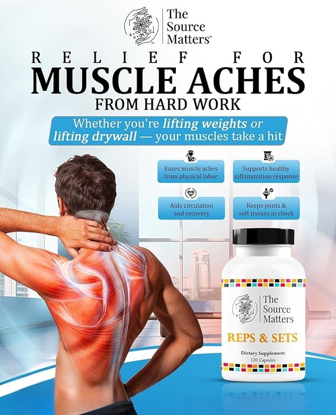 Reps & Sets Dietary Supplement | Full-Spectrum Enzyme Blend for Post Exercise to Support Circulatory Function, Physical Activity Recovery, Balanced Immune Response (120 Capsules)