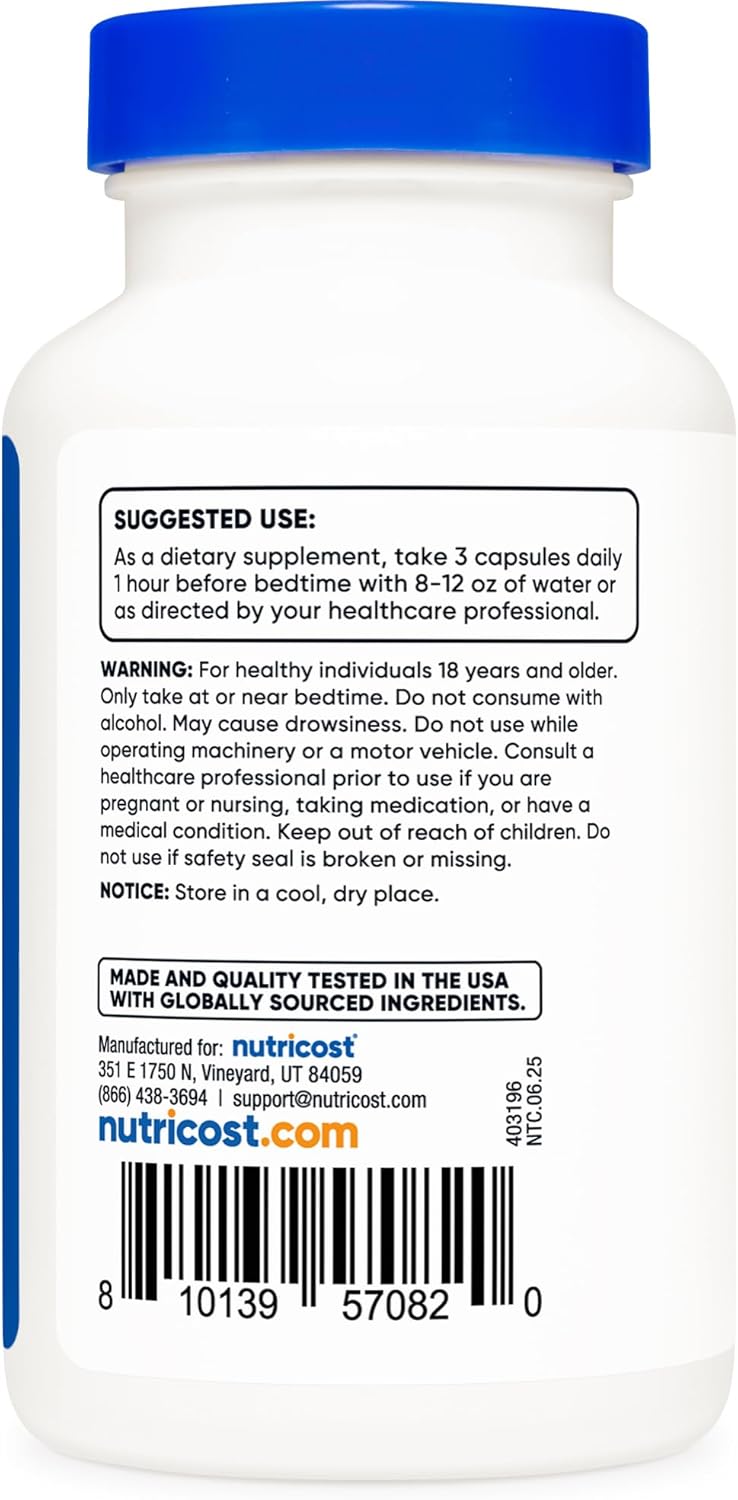 Nutricost Sleep Aid Complex (1330mg Serving) (90 Caps) (3 Pack)