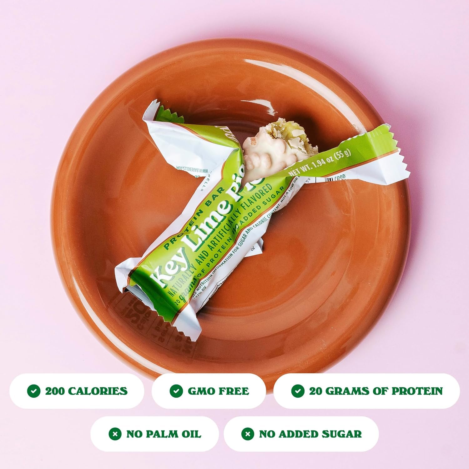 Barebells Protein Bars Key Lime Pie - 12 bars, 20g High Protein Treats - White Chocolate Nutrition Bar with 1g Total Sugars - On-The-Go Breakfast or Post-Workout Snack