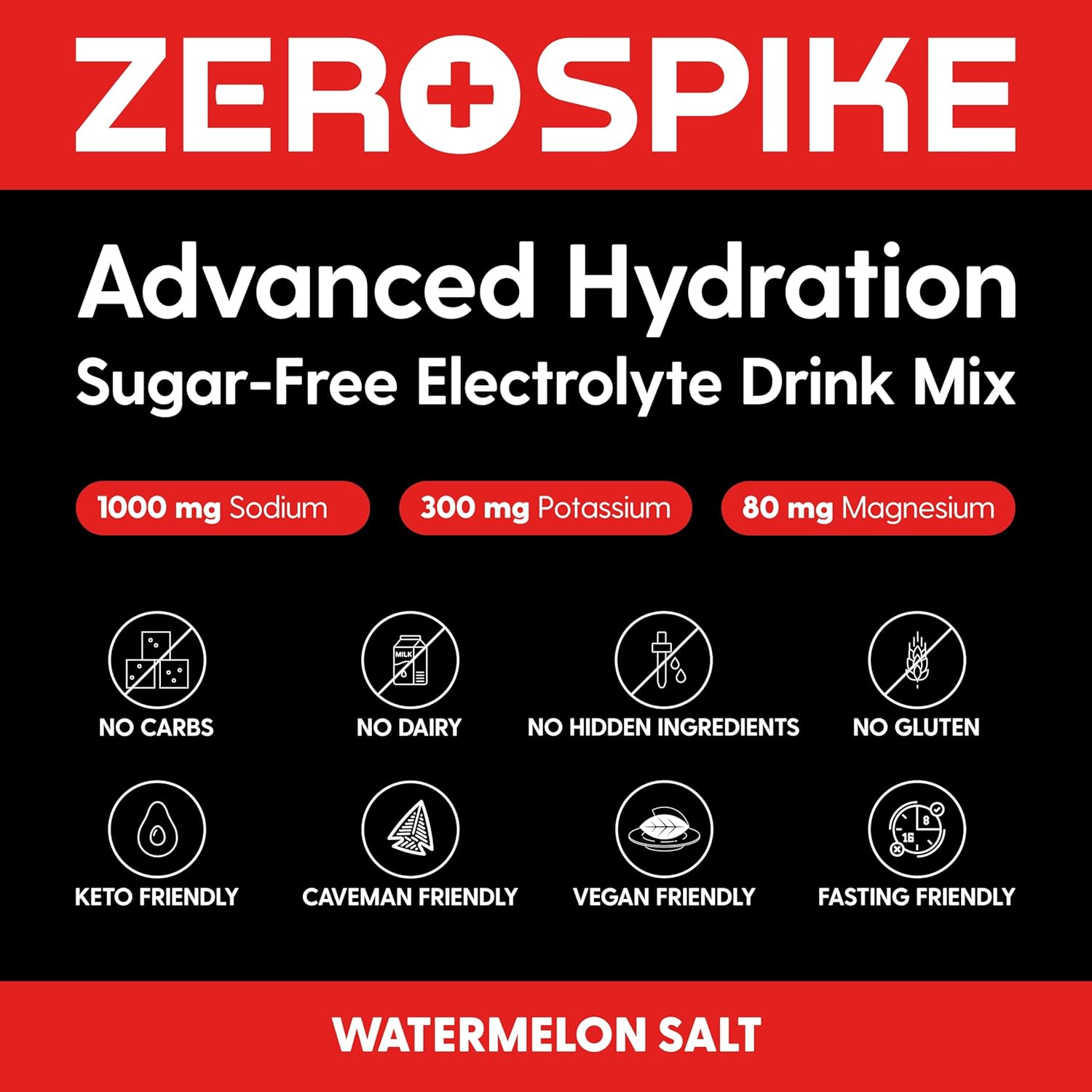 No Sugar Electrolytes Powder Packets | Keto & Fasting Salts Drink Mix | Supplements: The Key Hydration Nutrients Missing from Purified Water | Clean, Watermelon, Calorie Free | 30 Sticks