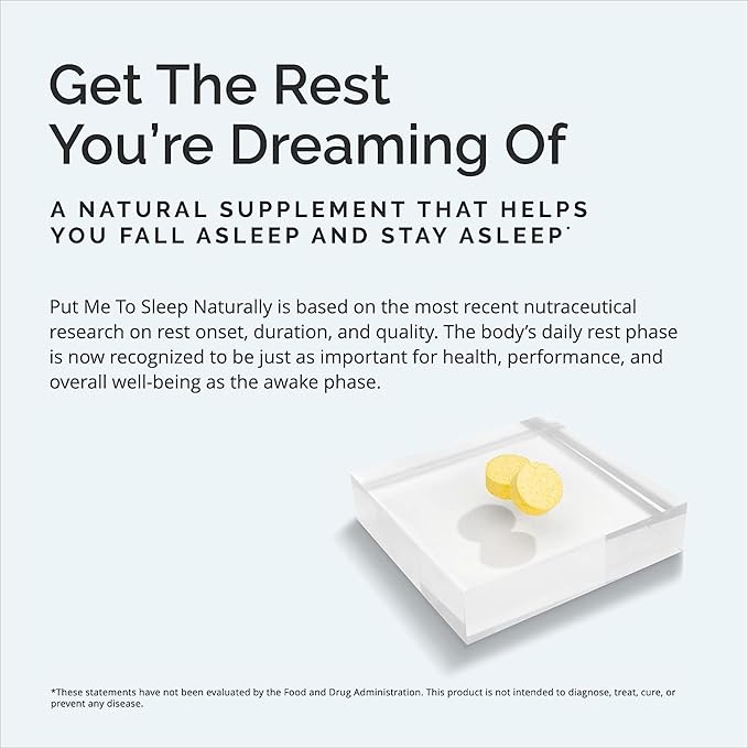 BRAINMD Dr Amen Put Me To Sleep Naturally - 90 Chewable Tablets, Pack of 2 - With Melatonin, L-Theanine, Magnesium, GABA, Vitamin B6 & 5-HTP - Gluten Free - 90 Total Servings