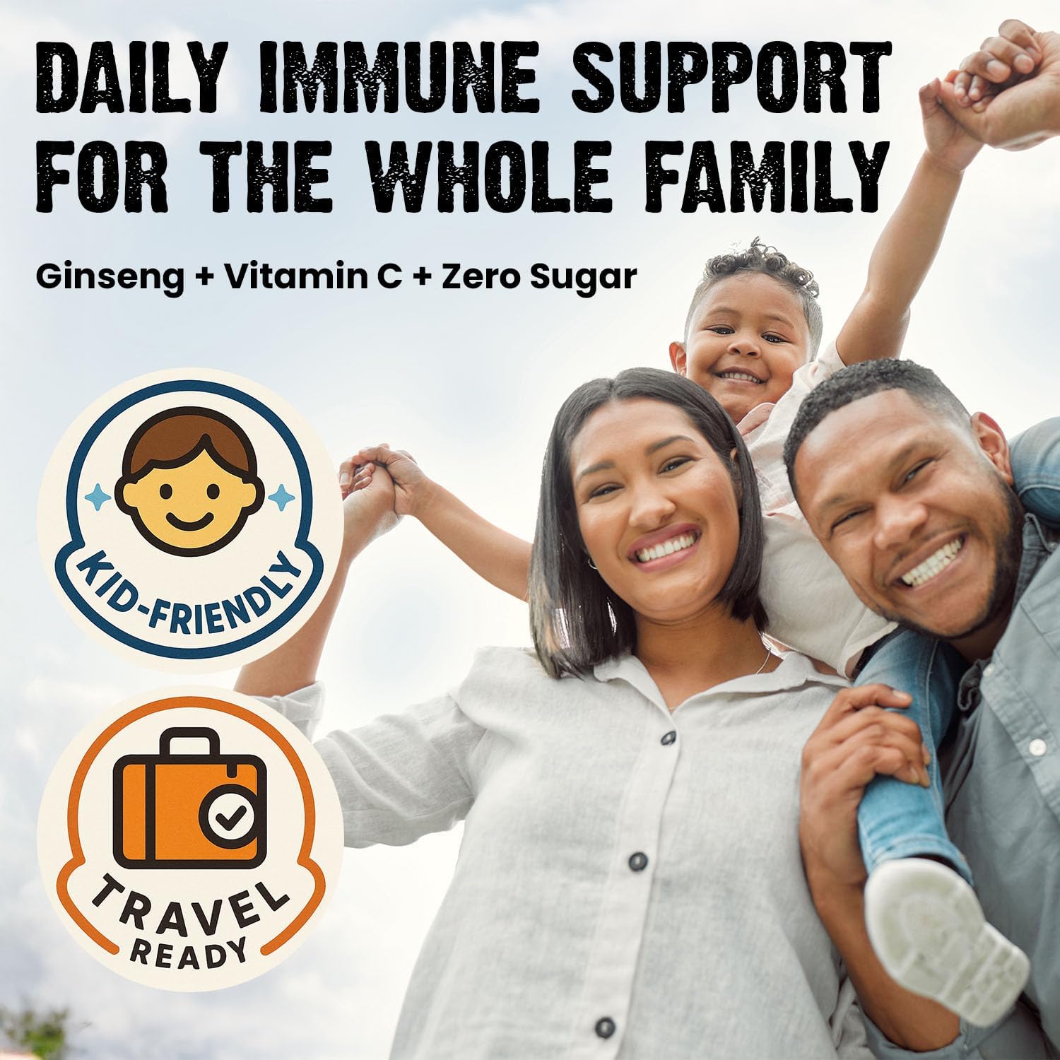 CardoMax Immunity Booster Liquid Drink Mix with Ginseng and Vitamin C for Kids and Adults, Immune Support Supplement for Energy and Wellness, Orange Flavor, 15 Single-Serve Liquid Stick Packs