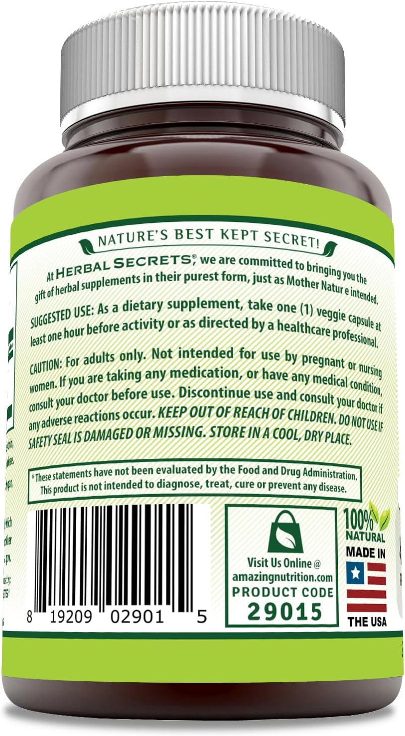 Herbal Secrets Yohimbe Extract 450 mg Supplement | Veggie Capsules | Non-GMO | Gluten Free | Made in USA (1 Pack, 250 Count)