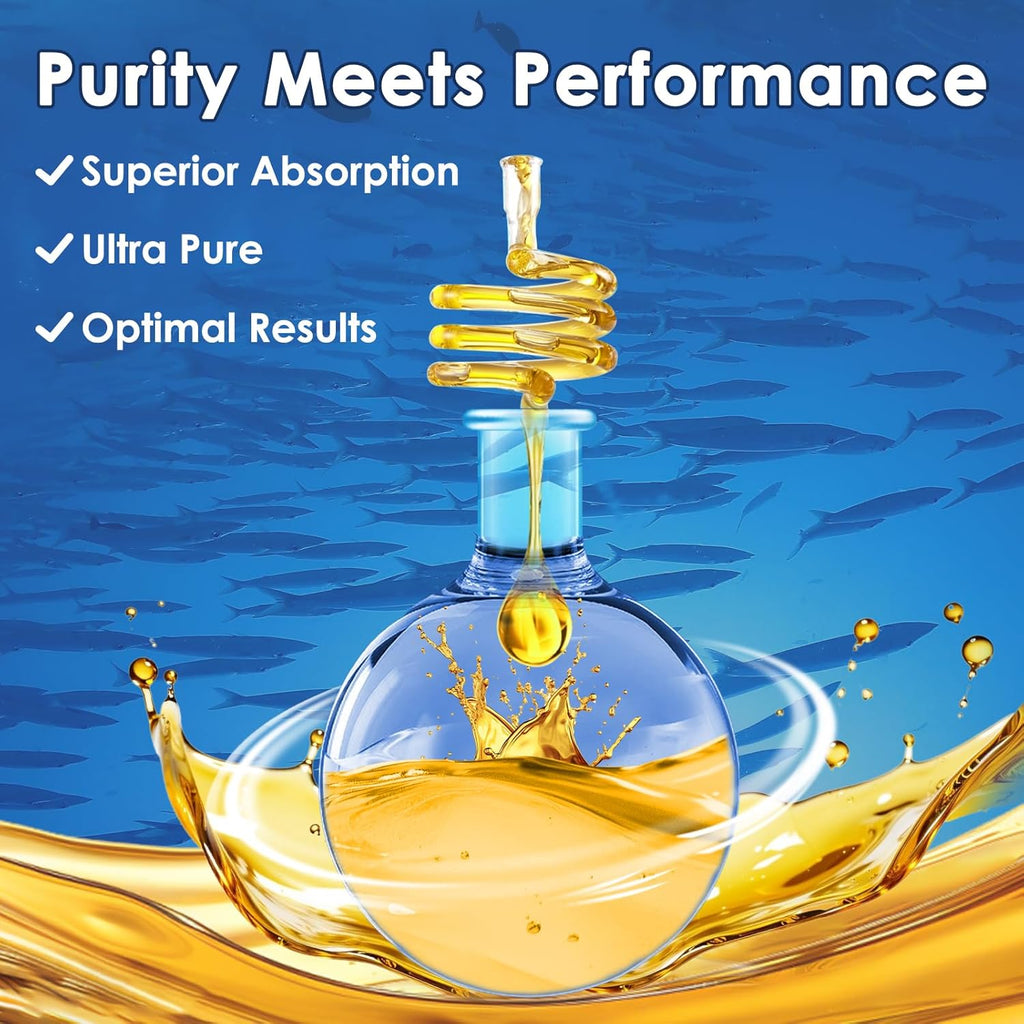 NATURE TARGET Omega 3 Fish Oil 1600mg, High-Purity Omega 3 EPA DHA with PS & CoQ10, Fish Oil Supplements for Heart Health, Brain Function & Memory, Advanced Absorption, Non-GMO, 120 Softgels.