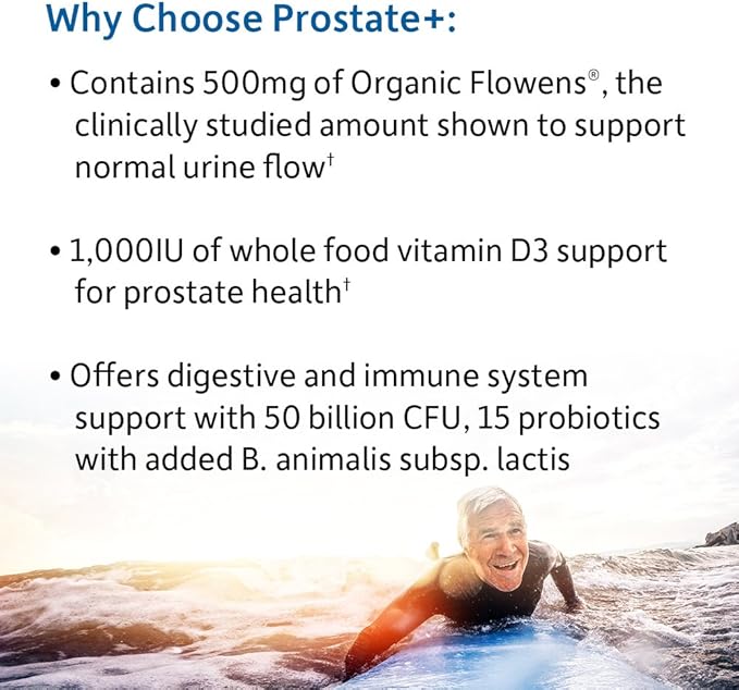 Garden of Life Dr. Formulated Probiotics Prostate+- 50 Billion CFU - Supports Prostate, Immune & Gut Health - Contains Organic Flowens Cranberry & Vitamin D3-60 Vegetarian Capsules