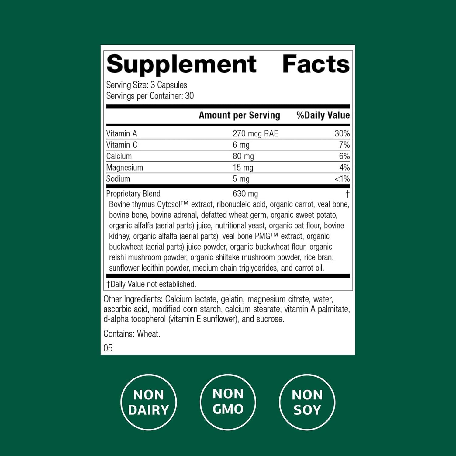 Standard Process Inc. Congaplex, Thymus Gland Support Supplement, Support Immune Health with Calcium Lactate, Magnesium, Vitamin C & Vitamin A, Immune System Aid with Mushroom Powder - 90 Capsules