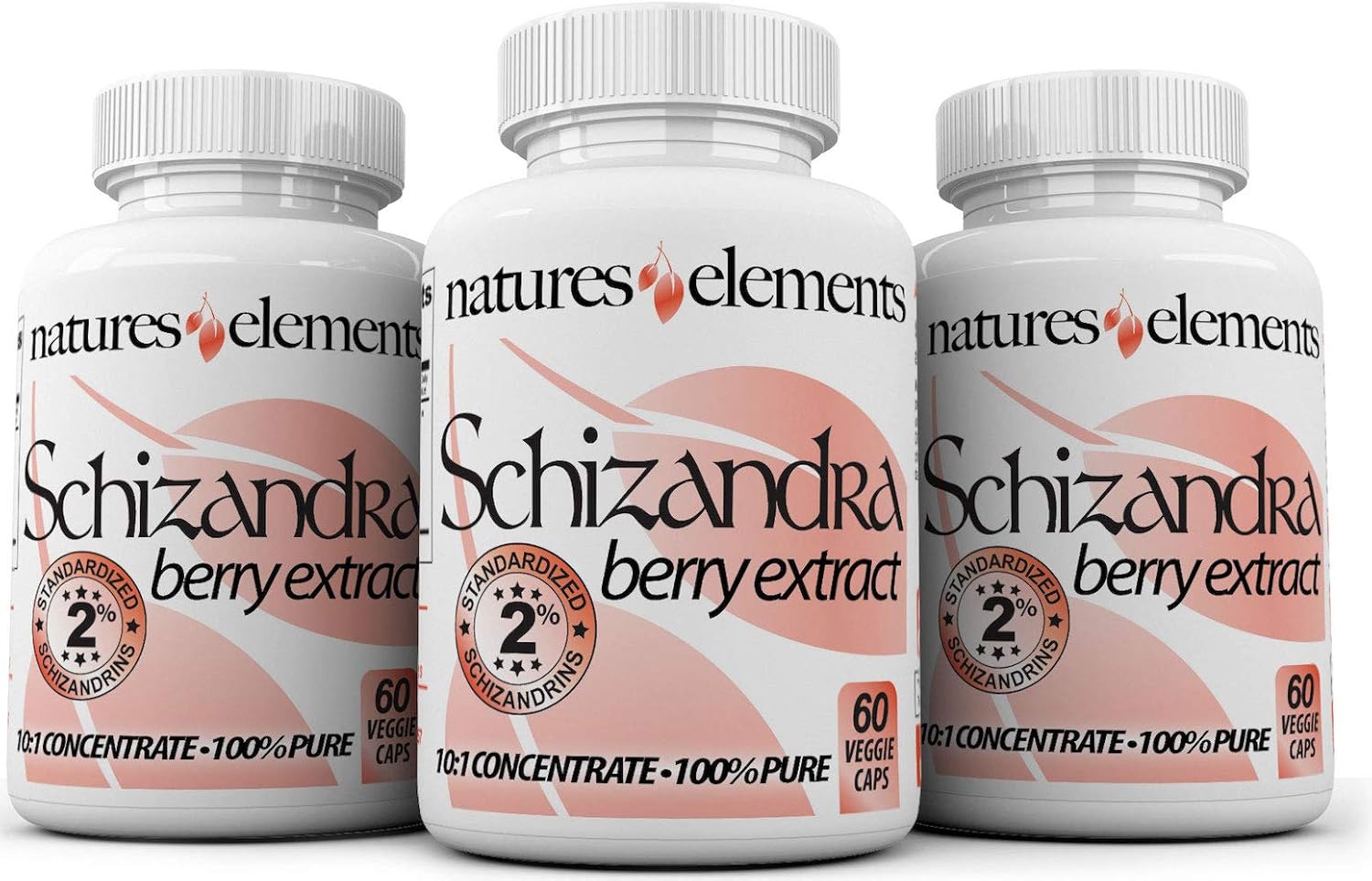 Natures Elements Schizandra Berry Extract – 3 Pack – 10:1 Concentrated Herbal Supplement – 1000mg Per Serving - Veggie Capsules – 60 Count Each – Non-GMO, 100% Pure – 1 Month Supply