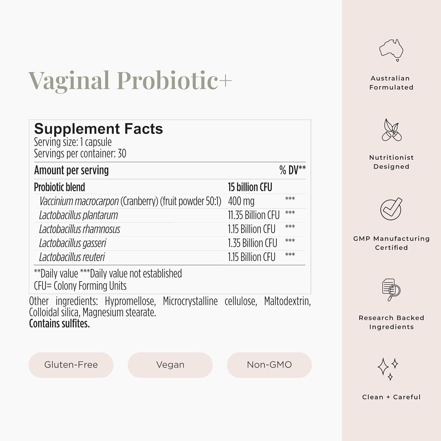 JSHealth Vitamins Vaginal Probiotic Supplement - Supports Urinary and Vaginal Health – Shelf Stable Yeast Infection Treatment for Women (30 Capsules)