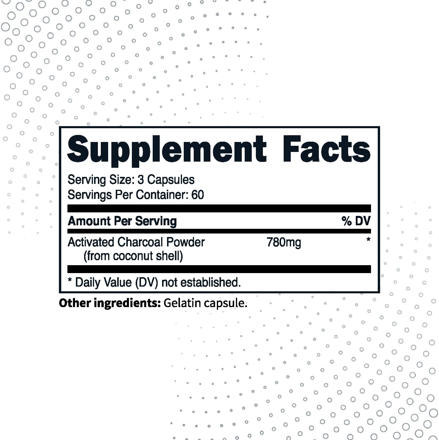 Type Zero Activated Charcoal Capsules (180 Count) - 60 Servings, 780mg Per Serving, from Coconut Shell, Non-GMO, Gluten-Free