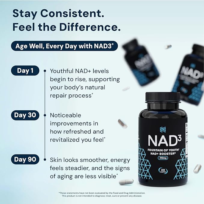 HPN NAD+ Booster – Nicotinamide Riboside Alternative (NAD3) for Men & Women | Anti Aging NRF2 Activator, 312 mg per Serving – Natural Energy Supplement for Longevity & Cellular Health, 30 Veggie Pills