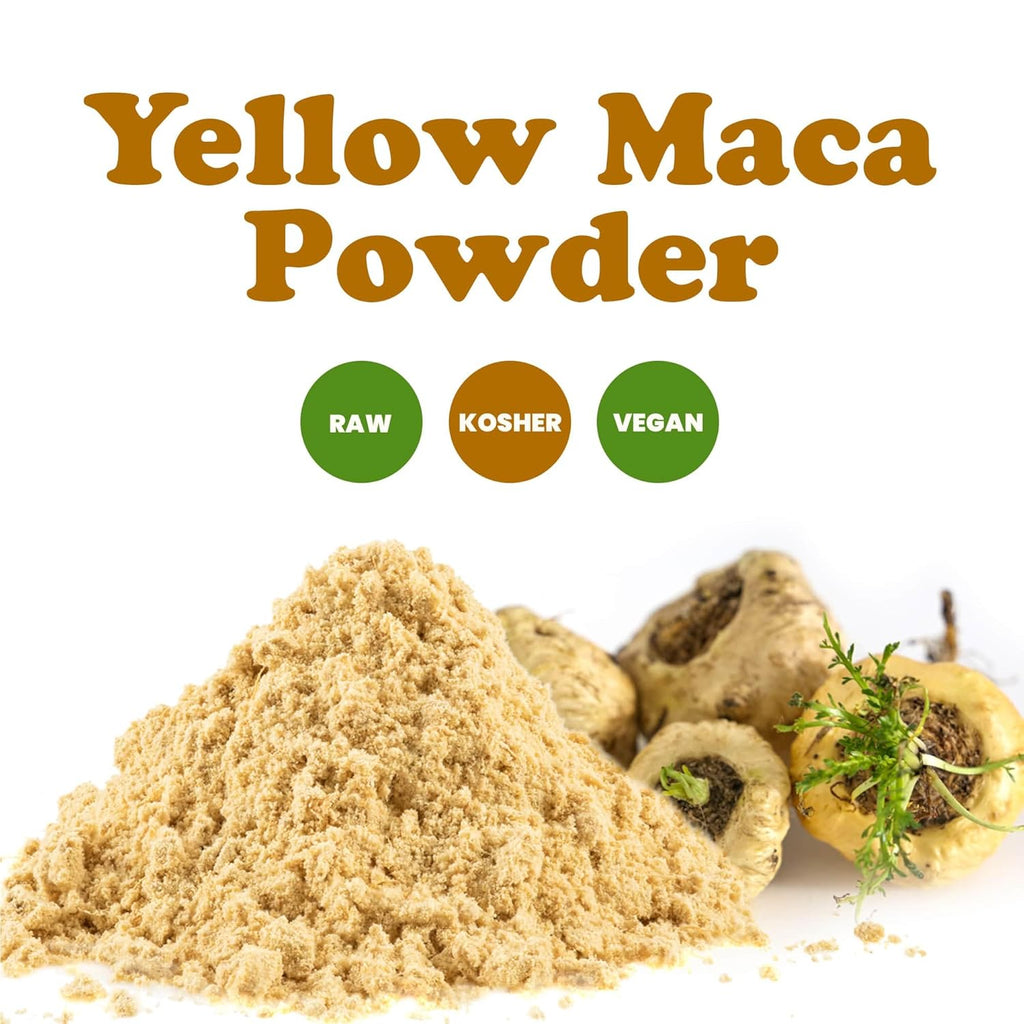 Food to Live Yellow Maca Powder, 1 Pound – Raw Ground Maca Root, Vegan, Kosher, Keto, Non-Gelatinized, Bulk, Rich in Vitamin C
