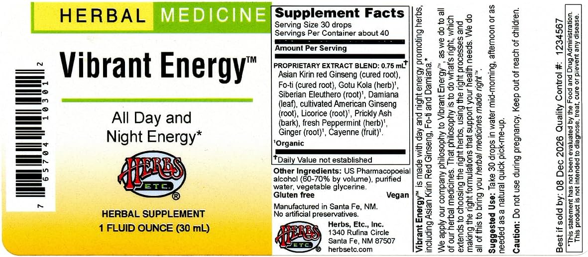 Herbs Etc. Vibrant Energy™ 1 oz