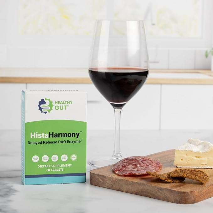 Healthy Gut HistaHarmony | Delayed Release DAO Enzyme Supplement | 30,000 HDU Diamine Oxidase Histamine Blocker | 60 Servings