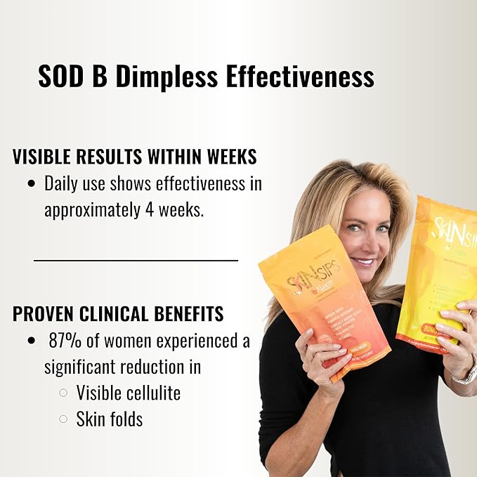 Skin Health & Energy Boost Drink Mix- Sugar Free, SOD B (TM), Antioxidants from French Melon Concentrate, On The Go Stick Packs, Lemon, 10 Pack