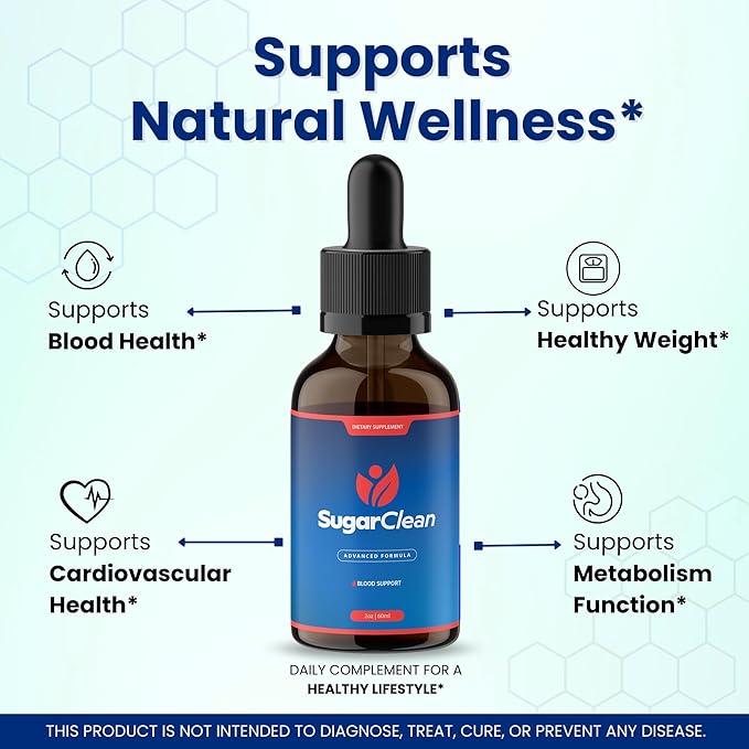 Sugar Clean - Official SugarClean Drops, Advanced Blood Formula Support Supplement - Maximum Strength, Natural Droppers for Overall Health & Wellness Reviews, 1 Bottle for 1 Month