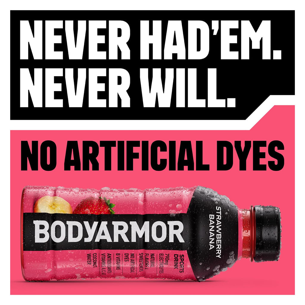 BODYARMOR Flash I.V. Electrolyte Beverage, Strawberry Kiwi, Hydration Drink with Coconut Water For Rapid Rehydration, Post Workout Recovery, 20 Fl Oz (Pack of 12)