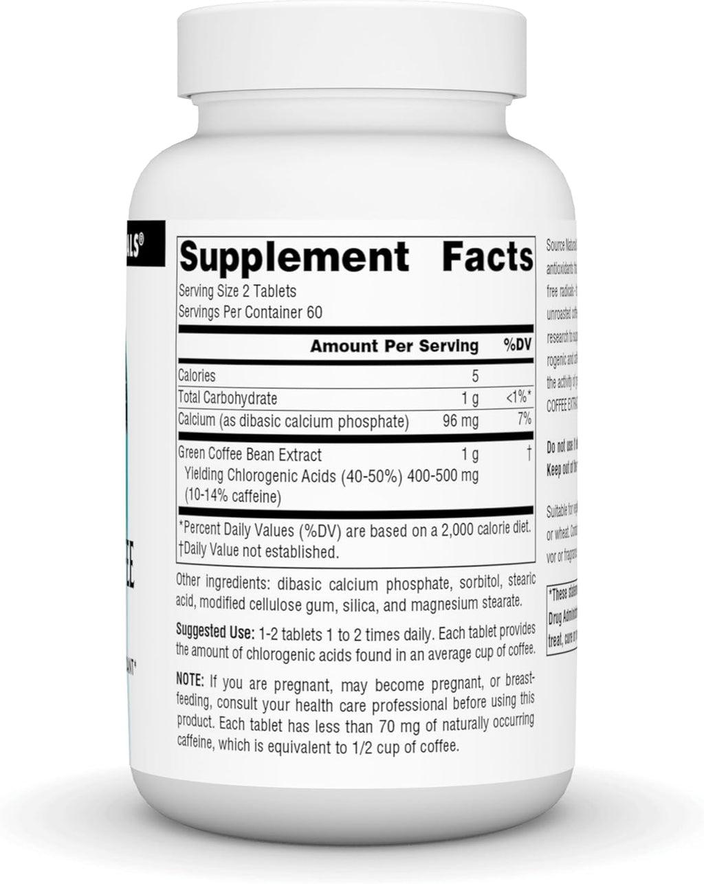 Source Naturals Energizing Green Coffee Extract, Powerful Natural Antioxidant*, 500 mg Tablet - 120 Tablets
