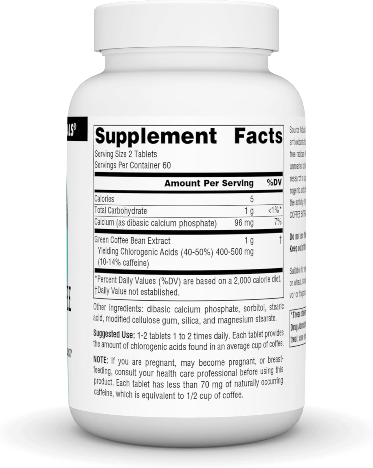 Source Naturals Energizing Green Coffee Extract, Powerful Natural Antioxidant*, 500 mg Tablet - 120 Tablets
