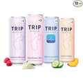TRIP Lightly Sparkling Adaptogen Seltzer, Non-Alcoholic Mocktail with Magnesium, Ashwagandha, Lions Mane & L Theanine, No Added Sugar, Vegan, Original Variety Pack, 12 Oz, 12Pk