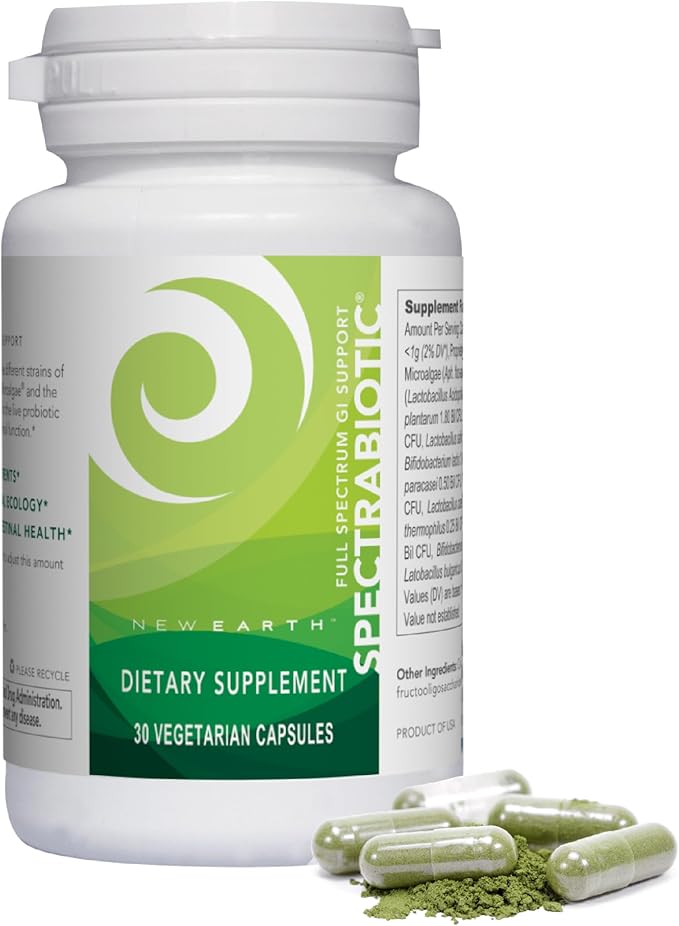 New Earth Spectrabiotic® - Full Spectrum Probiotic Supplement, 30 ct - Supports Digestion, Nutrient Absorption & Gut-Brain Axis for Vibrant Health