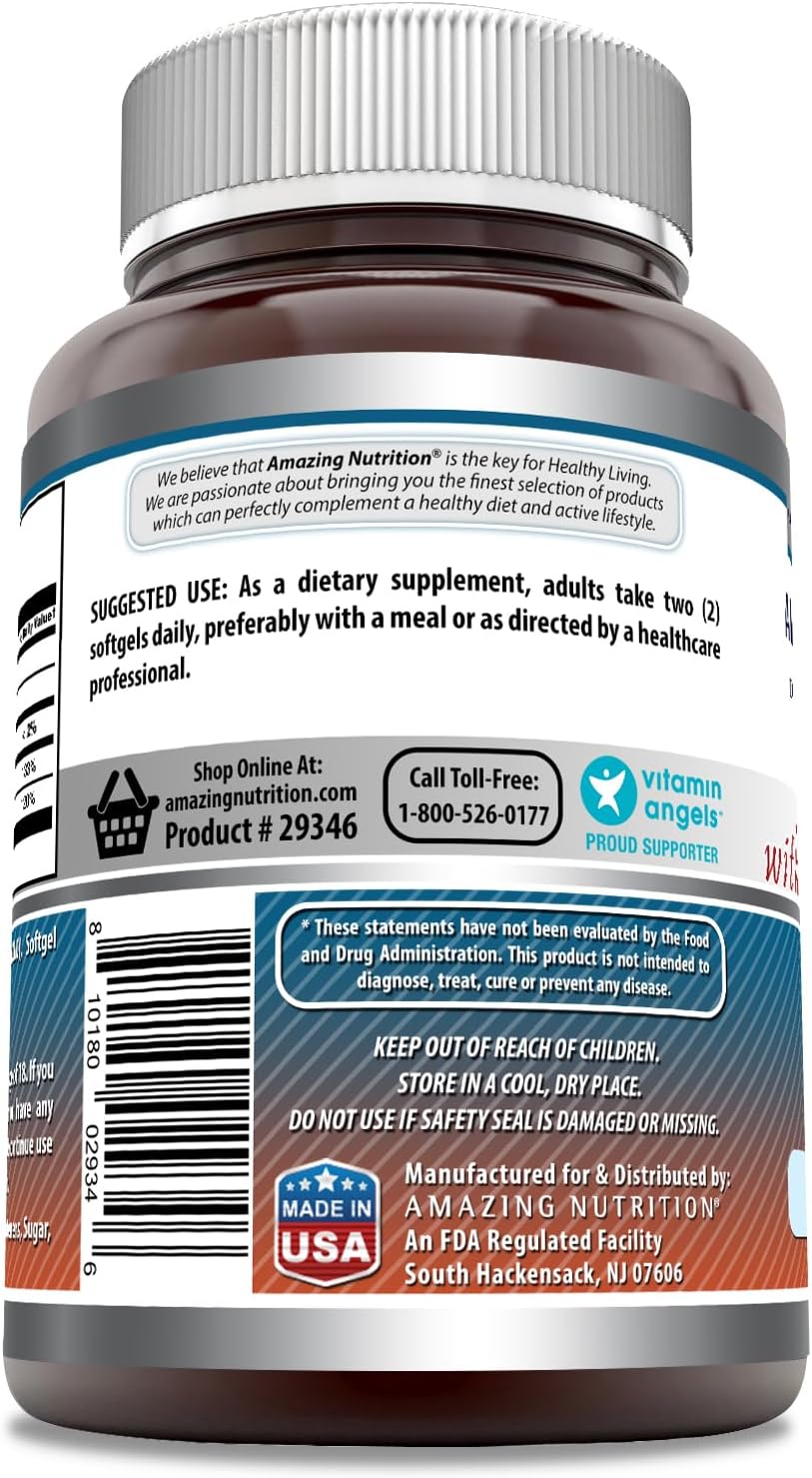 Amazing Formulas Calcium with Vitamin D3 220 Softgels Supplement | Non-GMO | Gluten Free