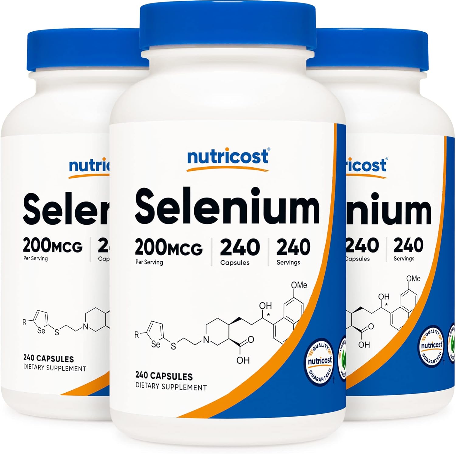 Nutricost Selenium 200mcg, 240 Veggie Caps (3 Bottles) - Non-GMO, Gluten Free L-Selenomethionine …