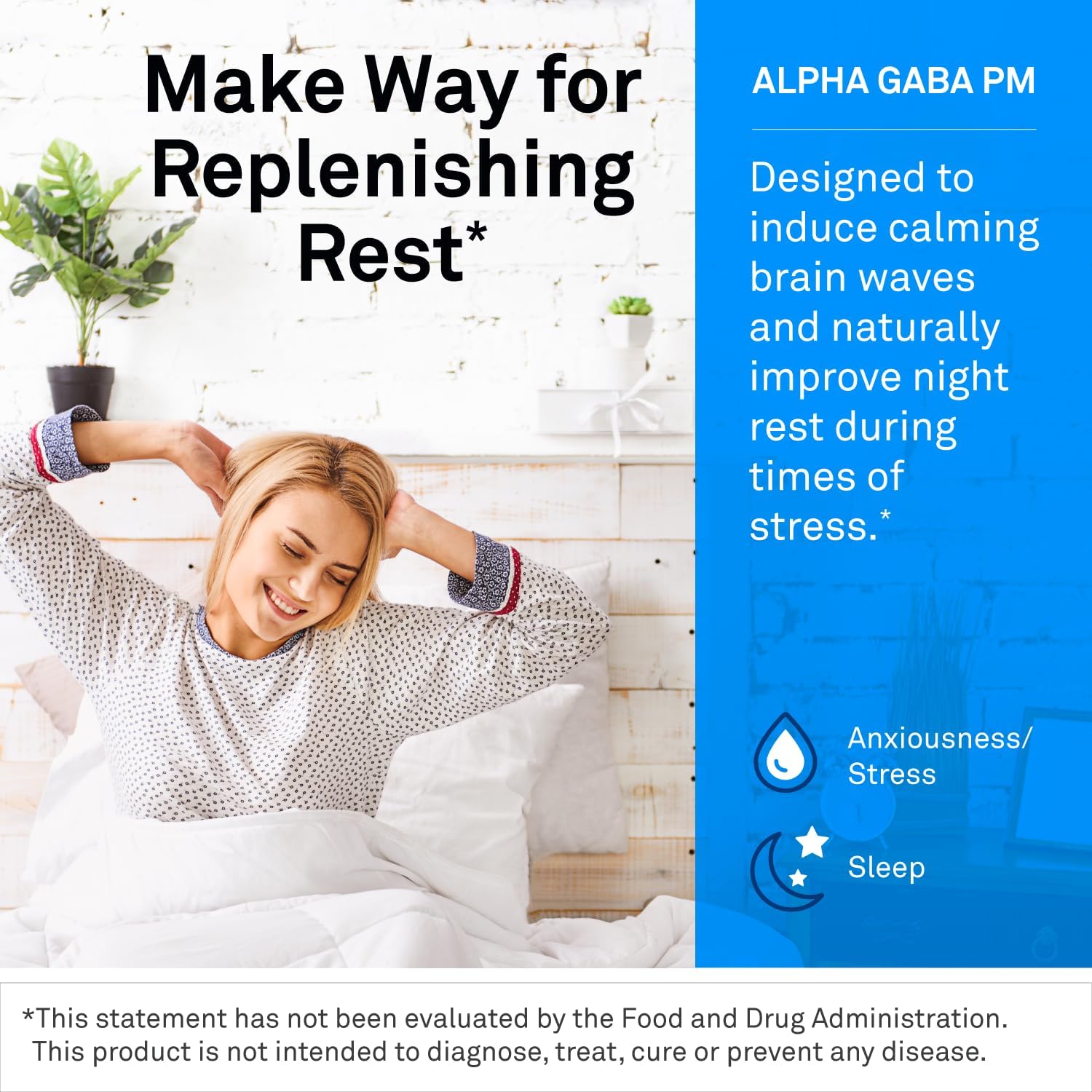 NeuroScience GABA PM Calm Sleep Aid for Adults - 400mg L Theanine Supplement with 5 HTP for Brain Support & Magnesium for Sleep - Soothe an Overactive Mind & Racing Thoughts (60 Capsules)