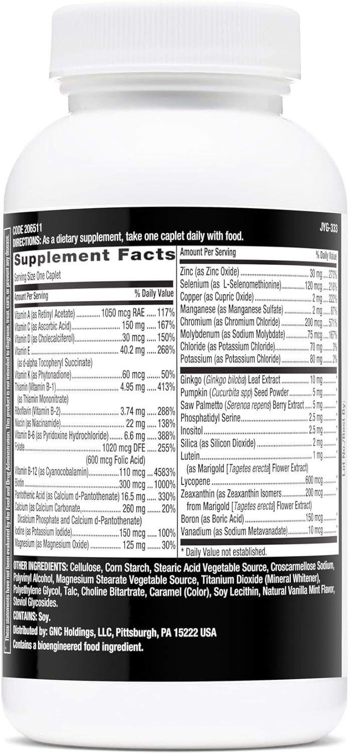GNC Mega Men One Daily 50 Plus Multivitamin, Science-Backed Formula for Overall Wellness, Prostate and Circulatory Support and Immune Health, 60 Count