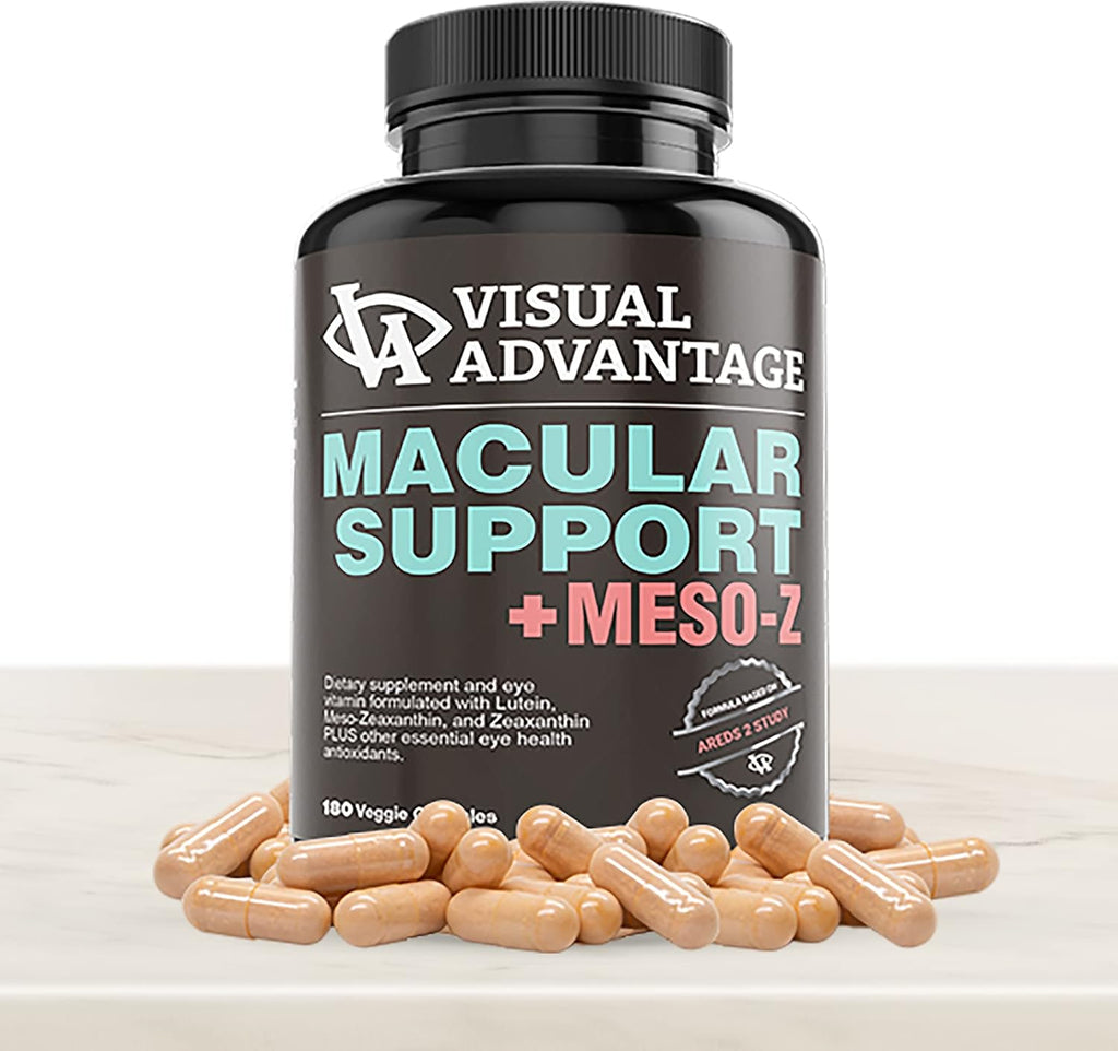 Visual Advantage® Macular Support + Meso-Z – Blue Light Eye Vitamin with Triple Antioxidants for Advanced Protection Against Digital Screens (180-Count)