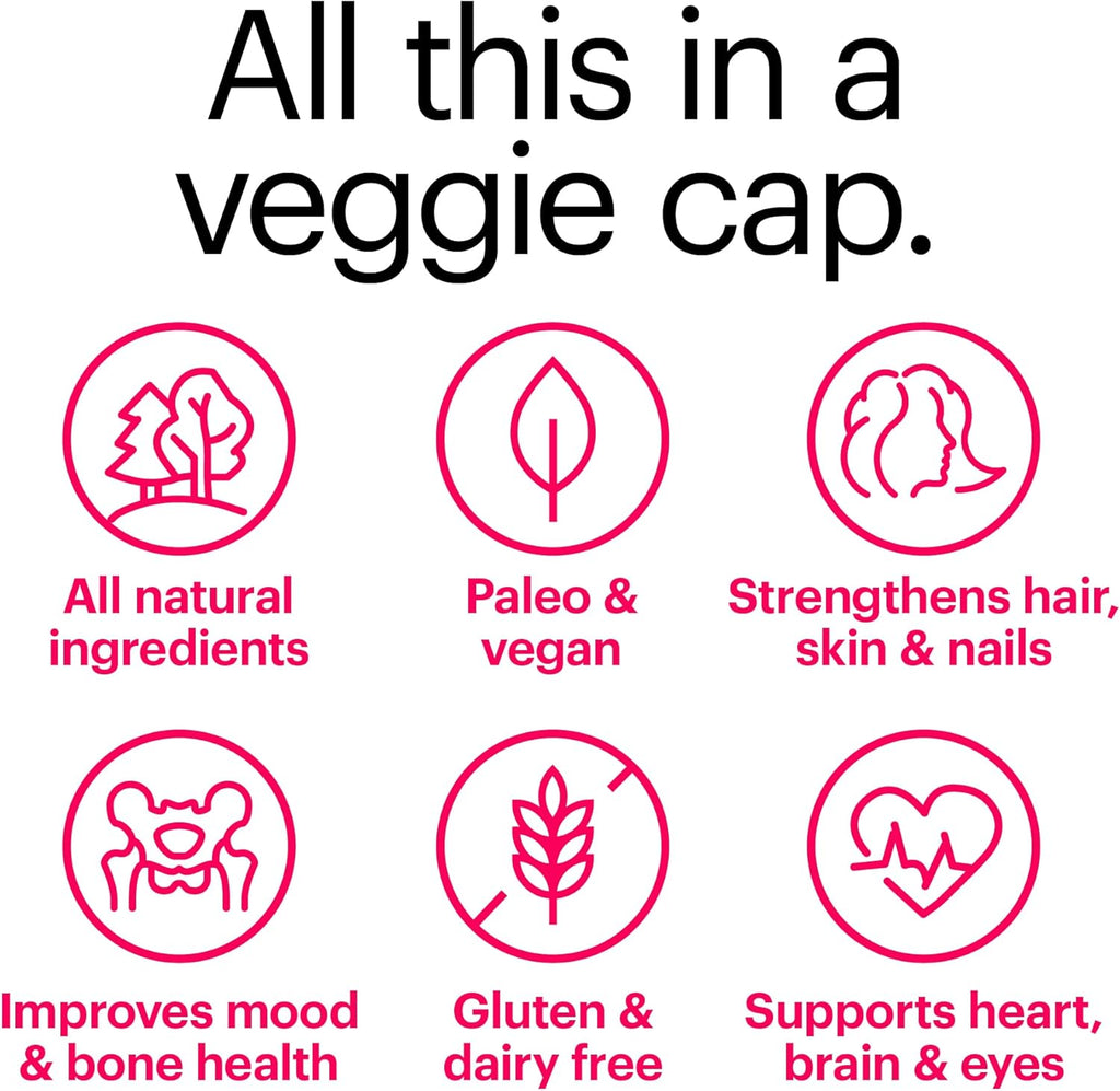 Wellthy Her Women's Daily Vegan Multivitamin for Women, Natural Ingredients for Healthy Hair, Skin, & Nails with Essential Micronutrients (30 Day)